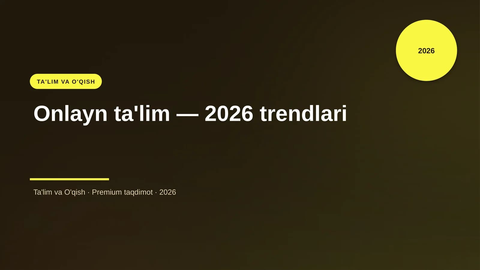 Onlayn ta'lim — 2026 trendlari