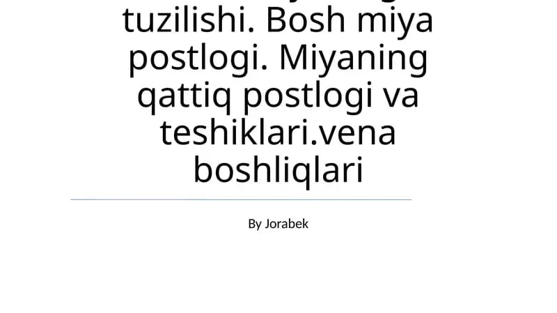 Bosh miyaning tuzilishi