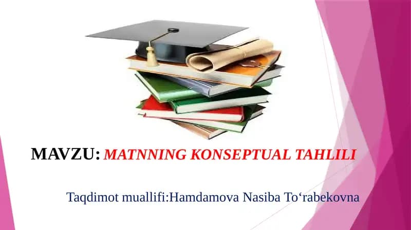 MATNNING KONSEPTUAL TAHLILI