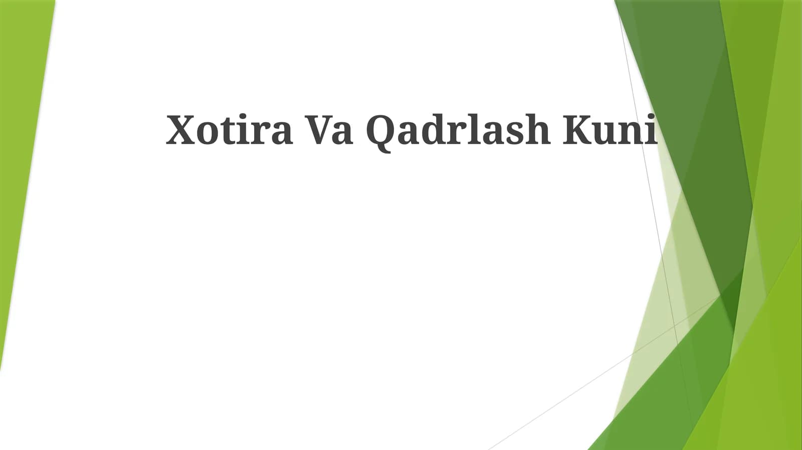 Xotira VaQadrlashKuni