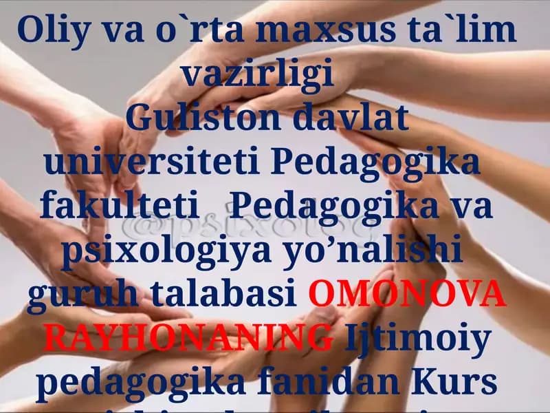 Ijtimoiy-Pedagogik Faoliyat Metodikasi