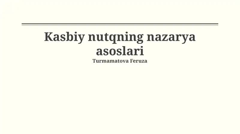 Retorika va Nutq Madaniyati