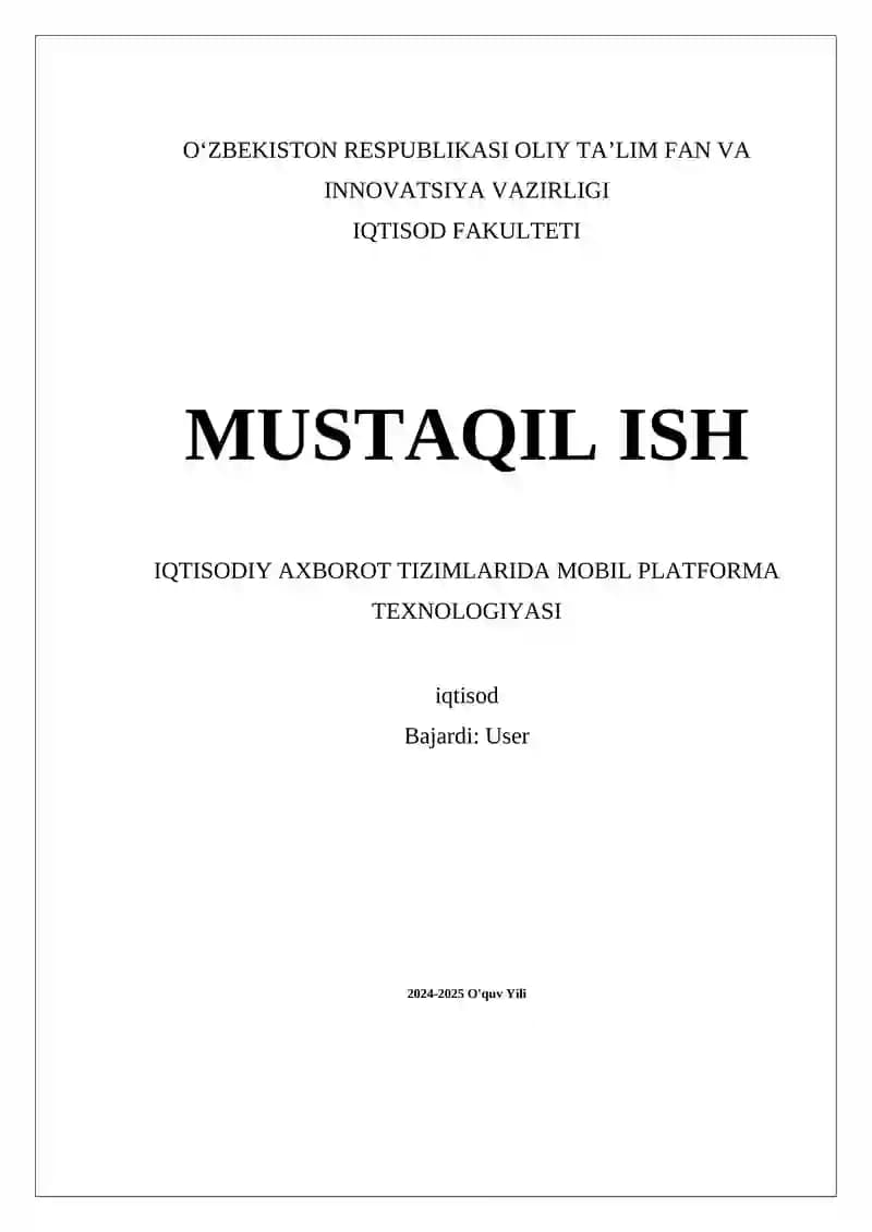 Mobil platforma texnologiyasi