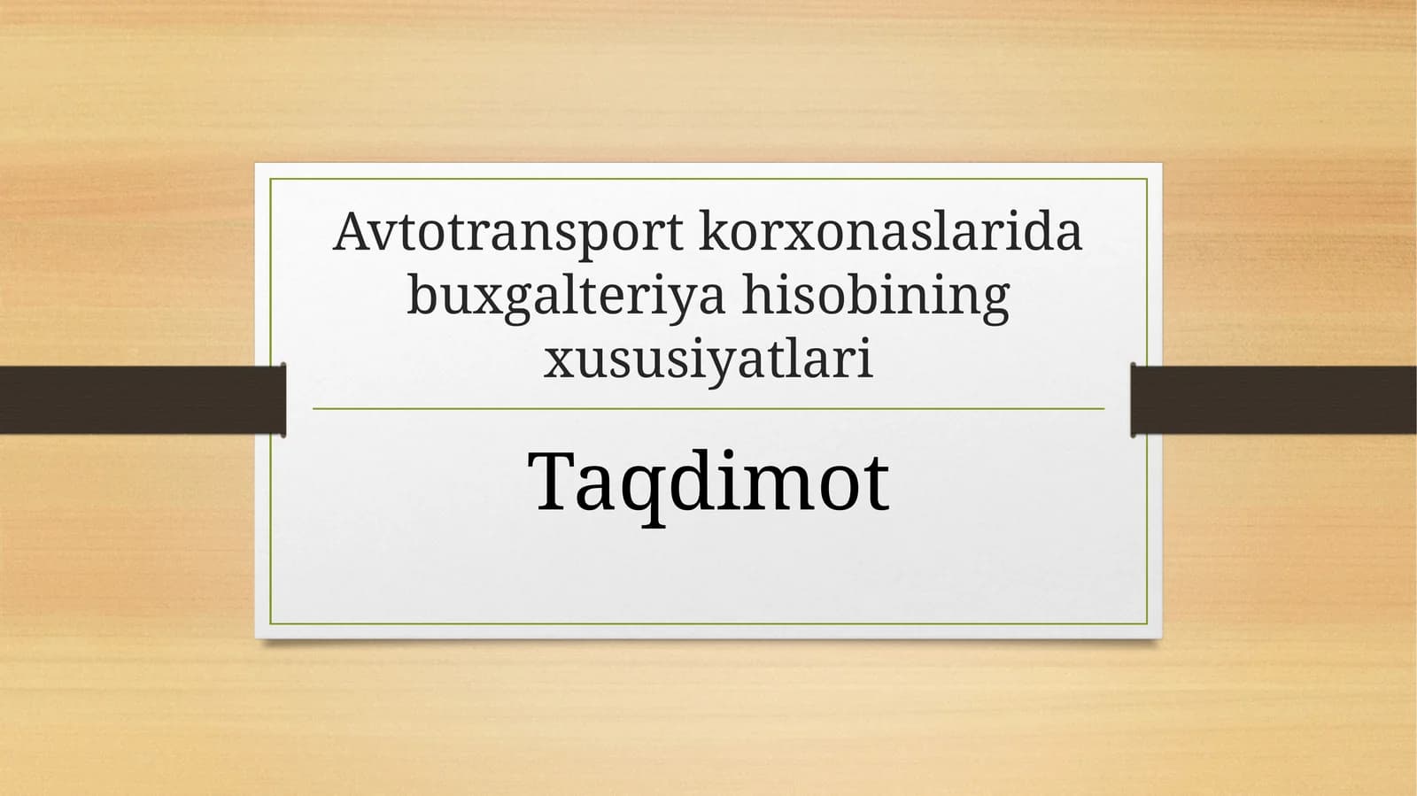Avtotransport korxonaslarida buxgalteriya hisobi