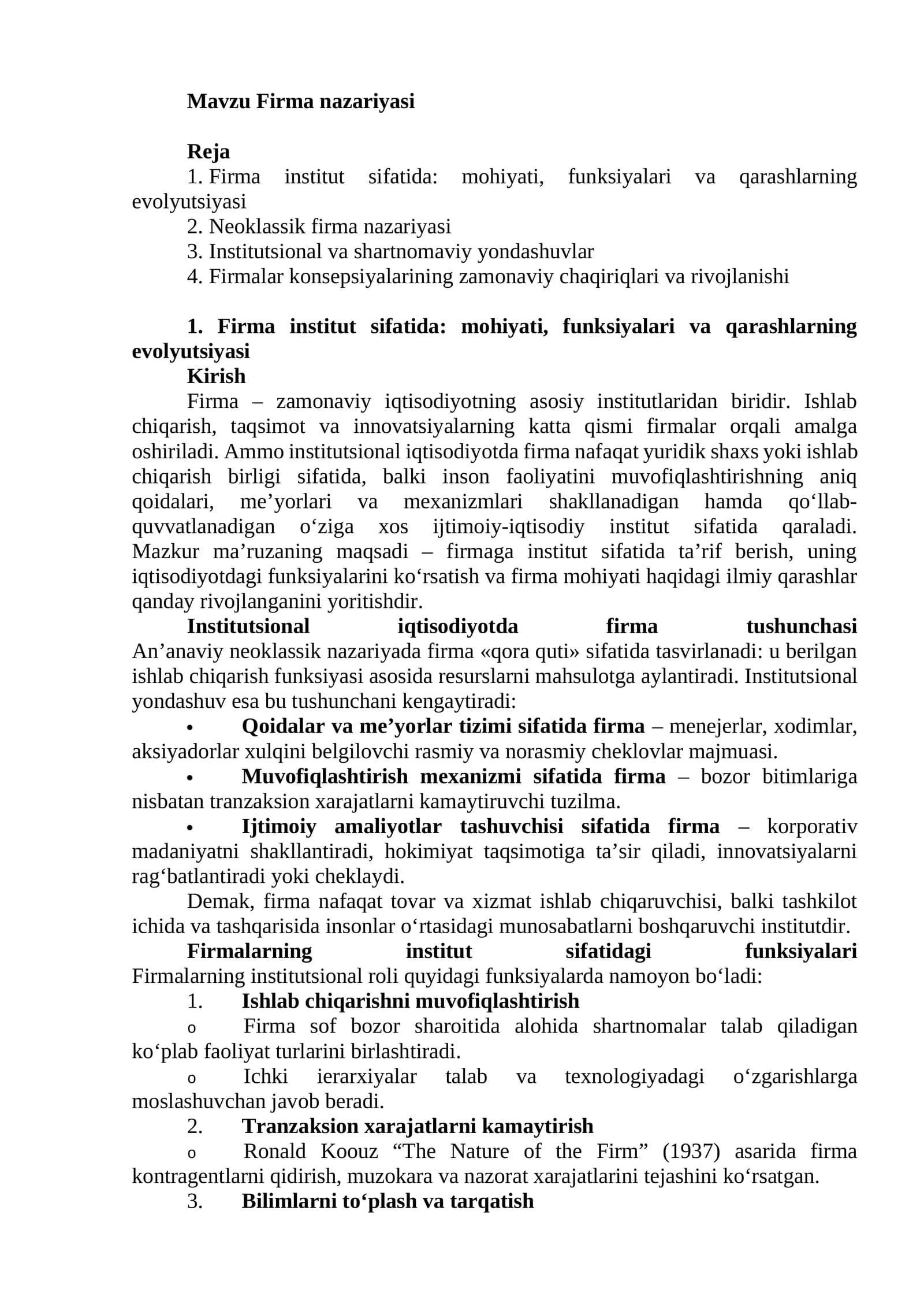 Firma nazariyasi