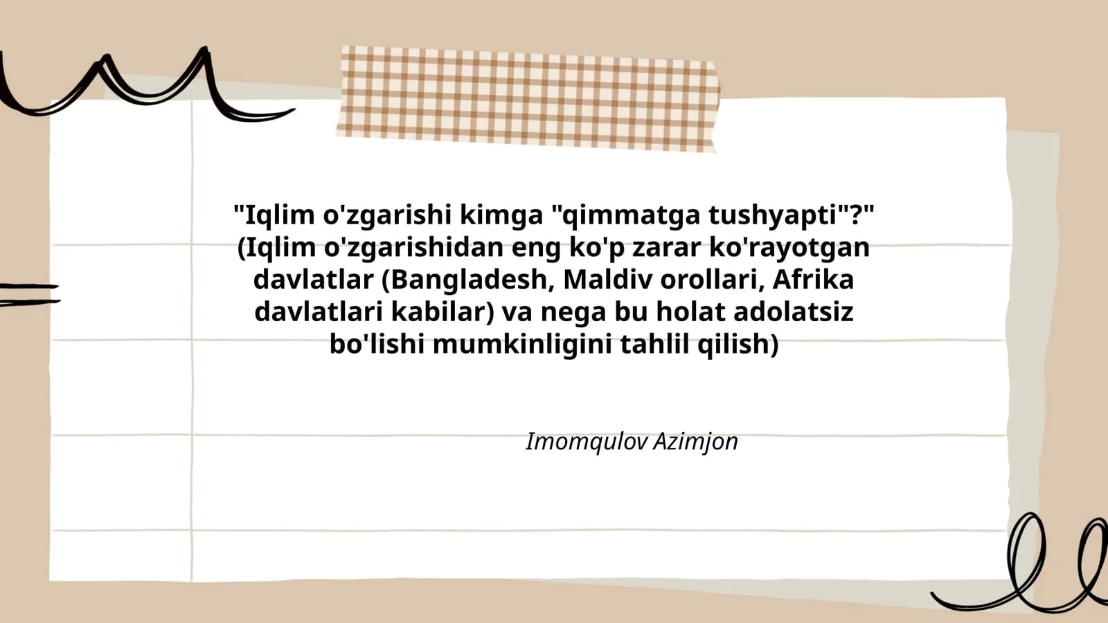 Iqlim o'zgarishi kimga "qimmatga tushyapti"?