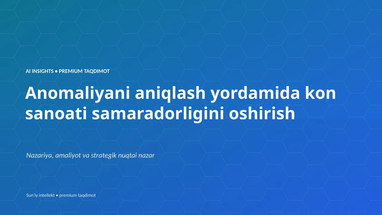 Sun'iy intellekt • premium taqdimot