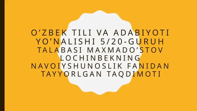 O’ZBEK TILI VA ADABIYOTI YO’NALISHI 5/20-GURUHTA