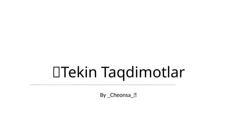 Tekin Taqdimotlar