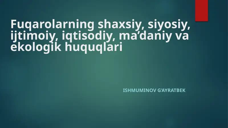 Fuqarolarning huquqlari