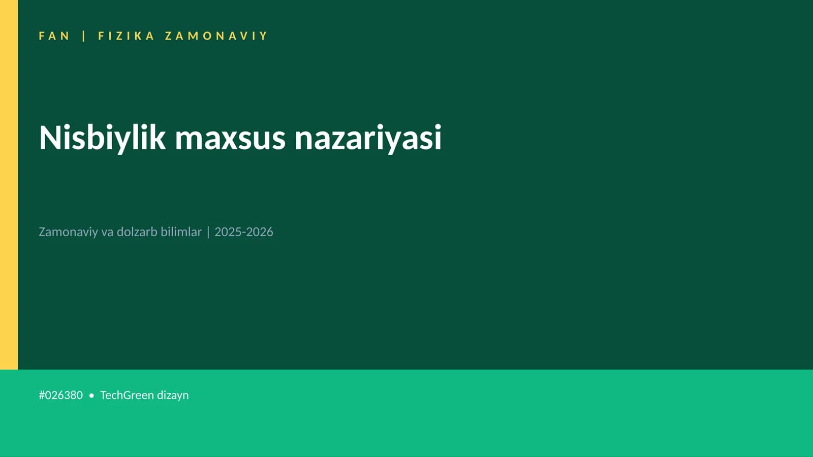 Nisbiylik maxsus nazariyasi