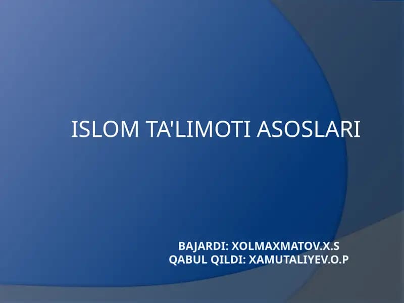 Islom ta'limoti asoslari