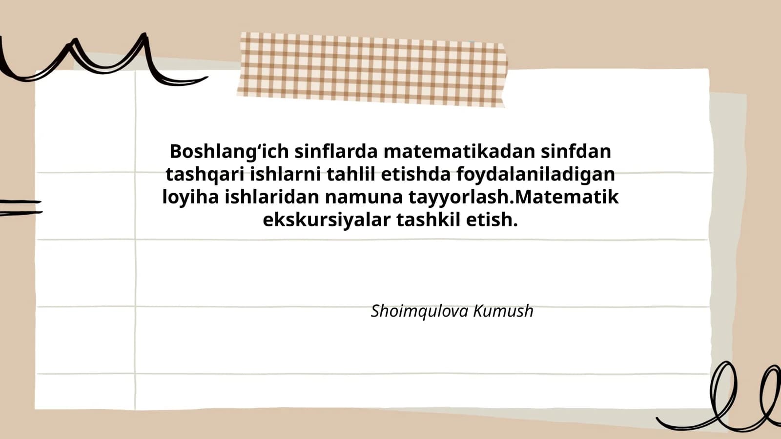 Shoimqulova Kumush
