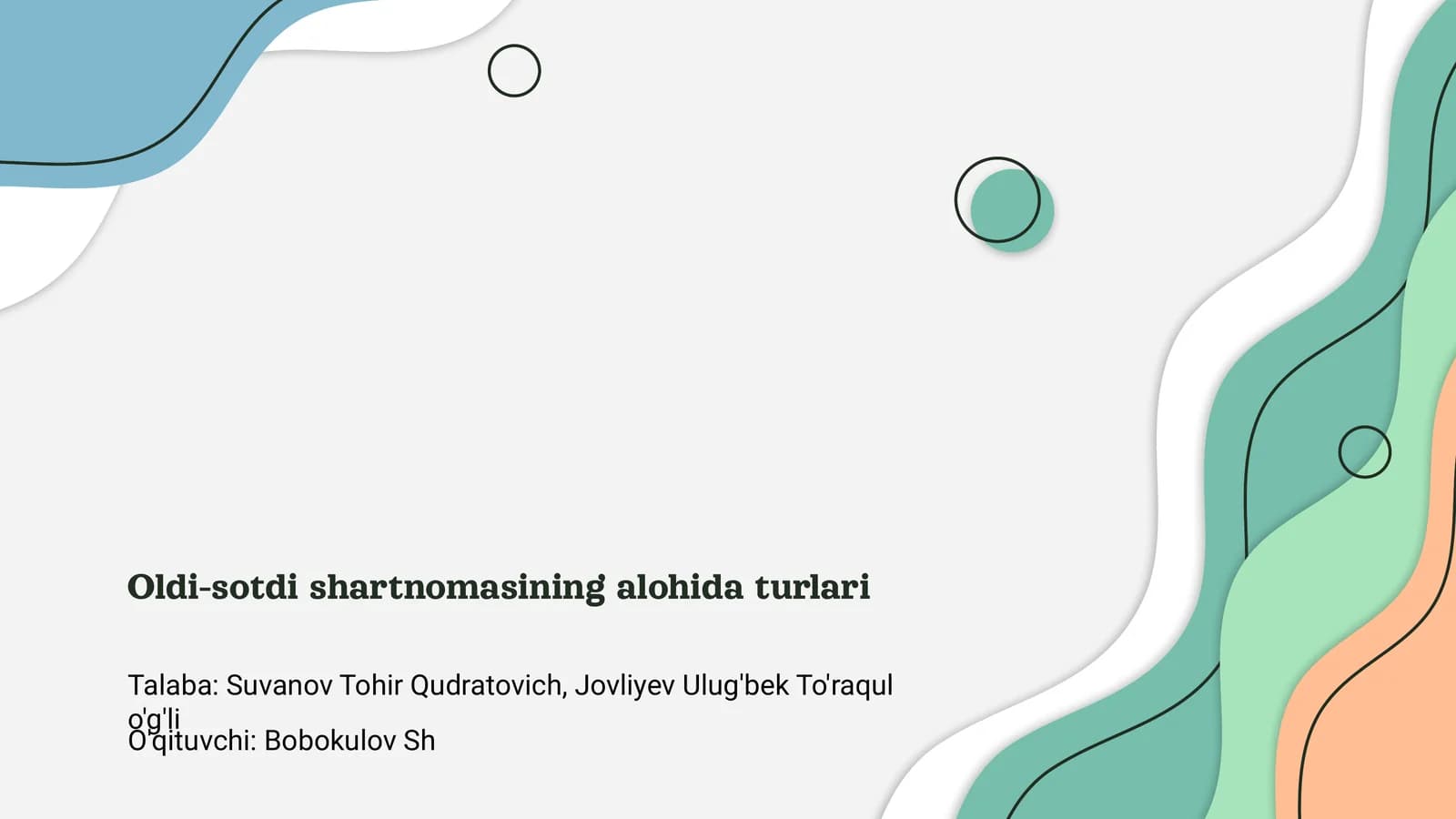 Oldi-sotdi shartnomasining alohida turlari