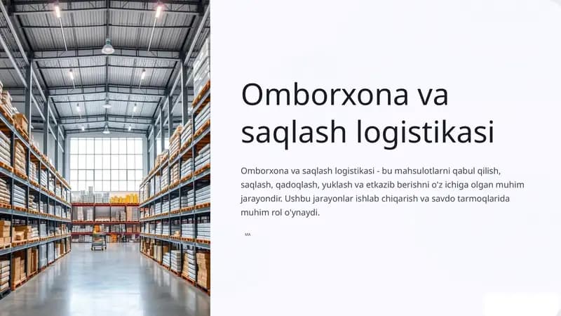 Omborxona va saqlash logistikasi