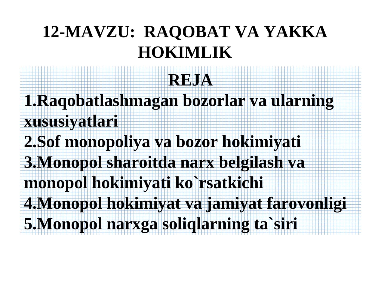 RAQOBAT VA YAKKA HOKIMLIK