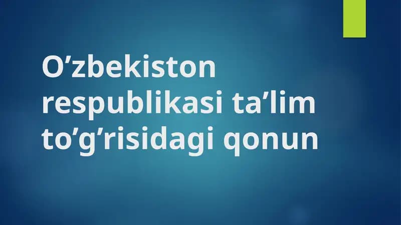 Ta'lim to'g'risida