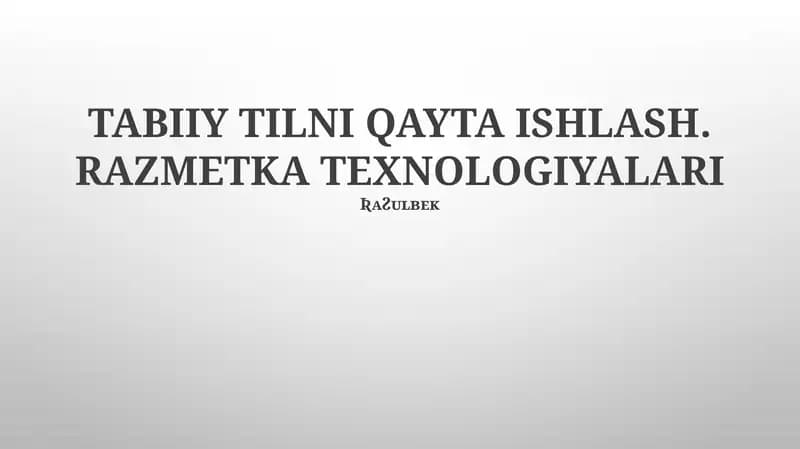 Razmetka Texnologiyalari