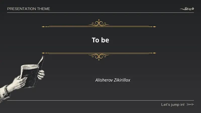 Present and Past Forms of "To Be"