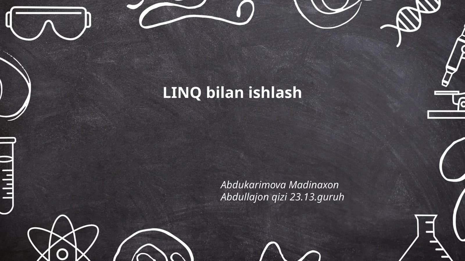 LINQ bilan ishlash