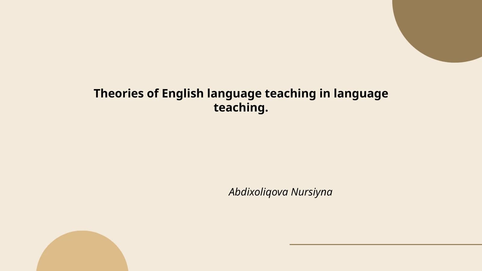 English Language Teaching Theories