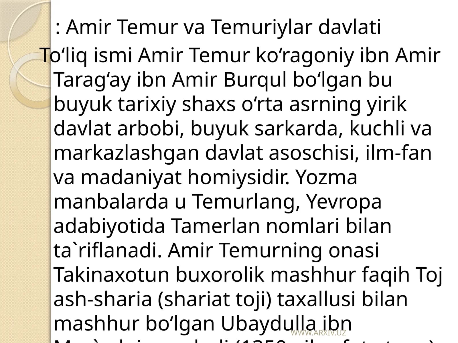 Amir Temur va Temuriylar davlati