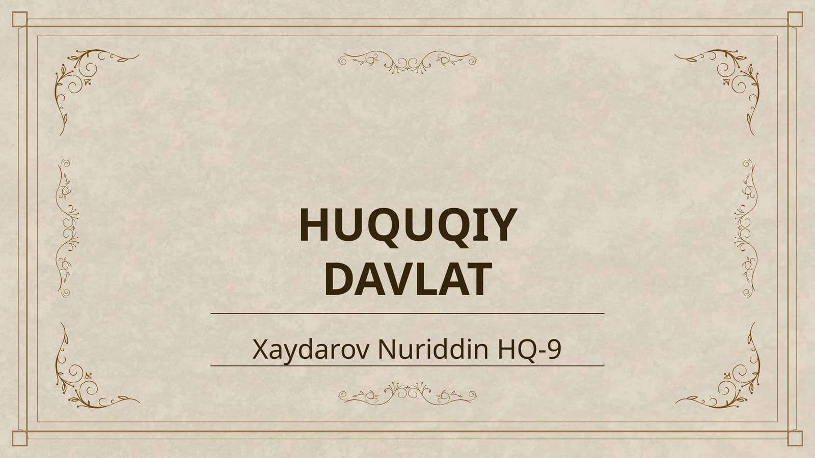 HUQUQIY DAVLAT