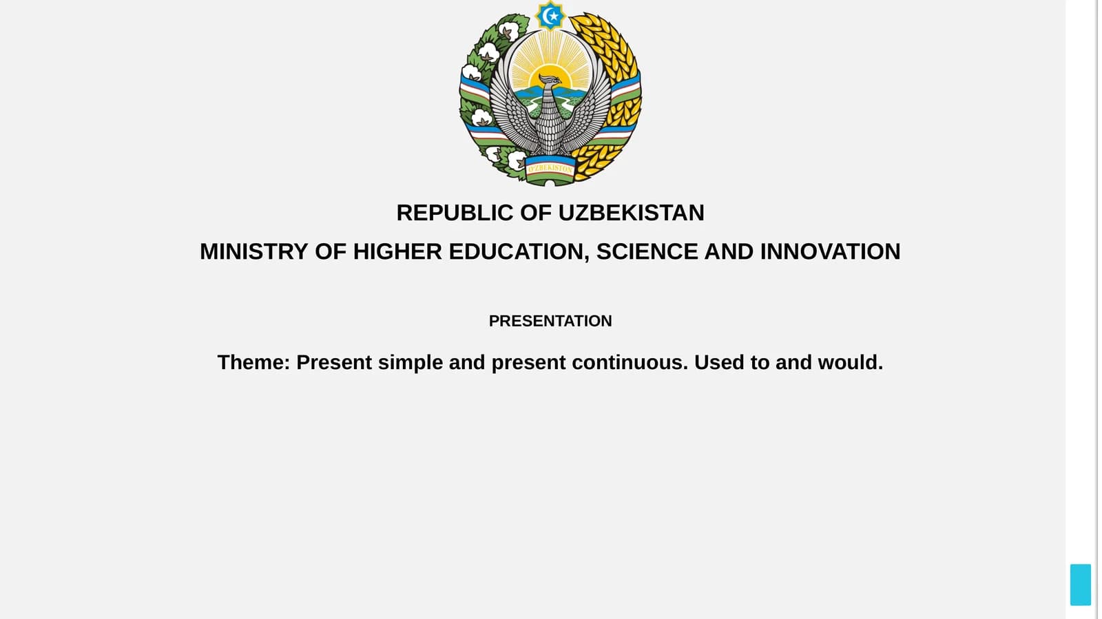 Presentation on Present Simple and Present Continuous