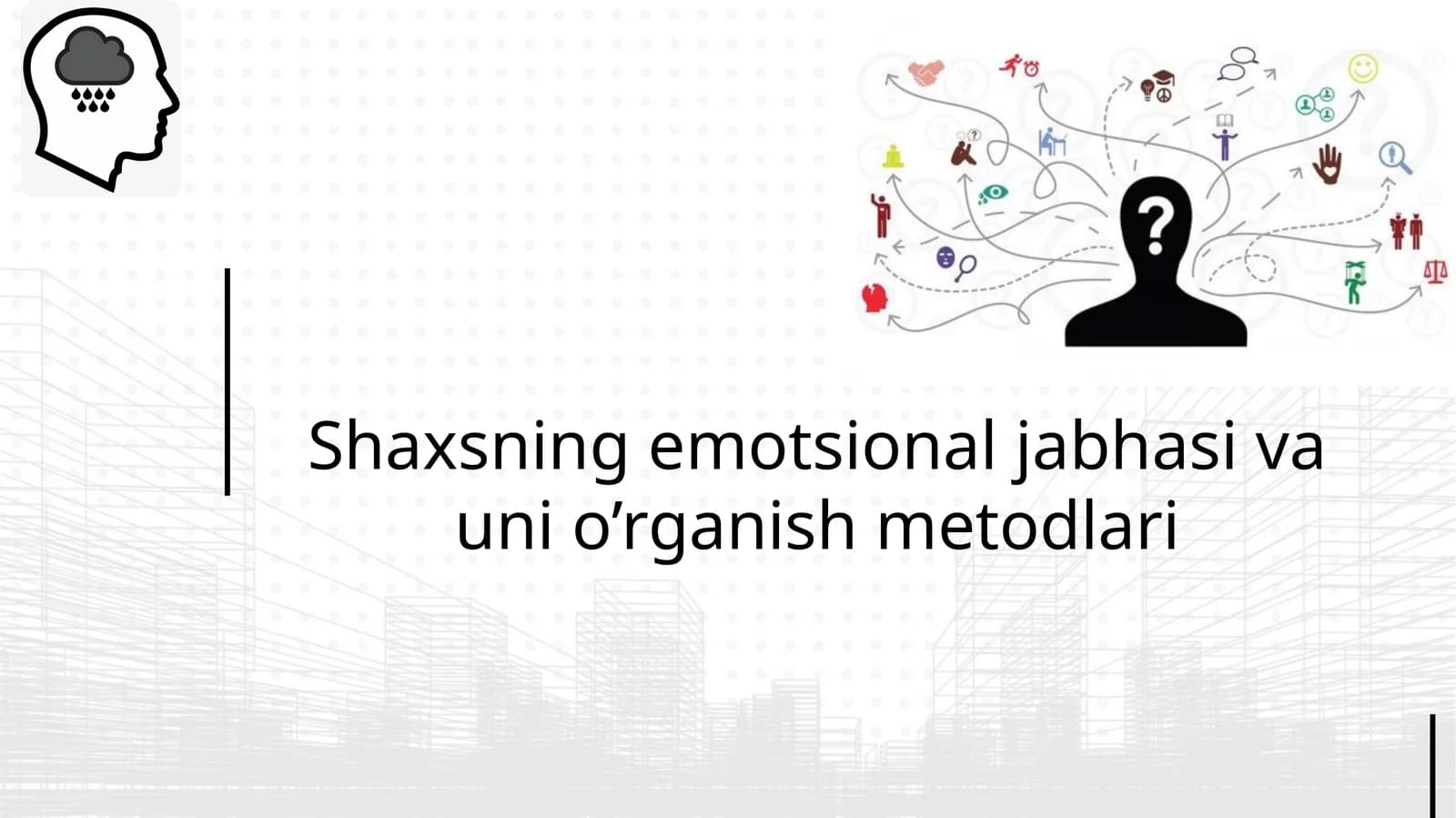 Shaxsning emotsional jabhasiva uni o’rganish metodlari