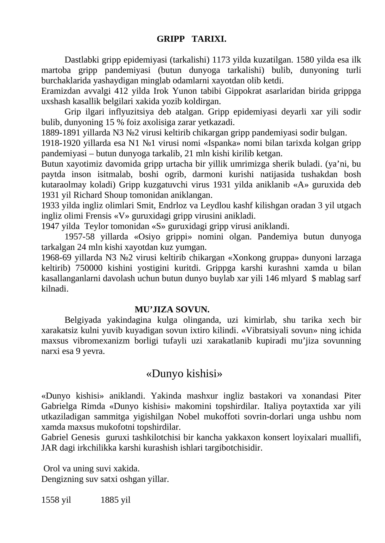 GRIPP TARIXI