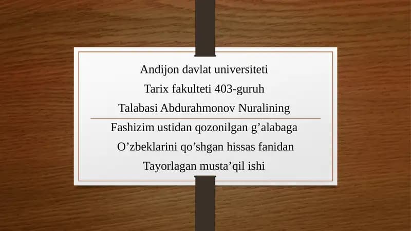 Urushyillarida O'zbekistonga deportatsiya qilingan xalqlar