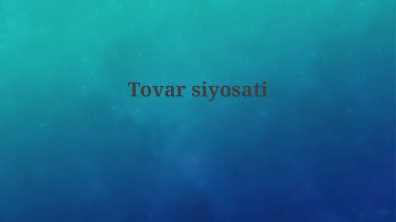 Tovarlar siyosati