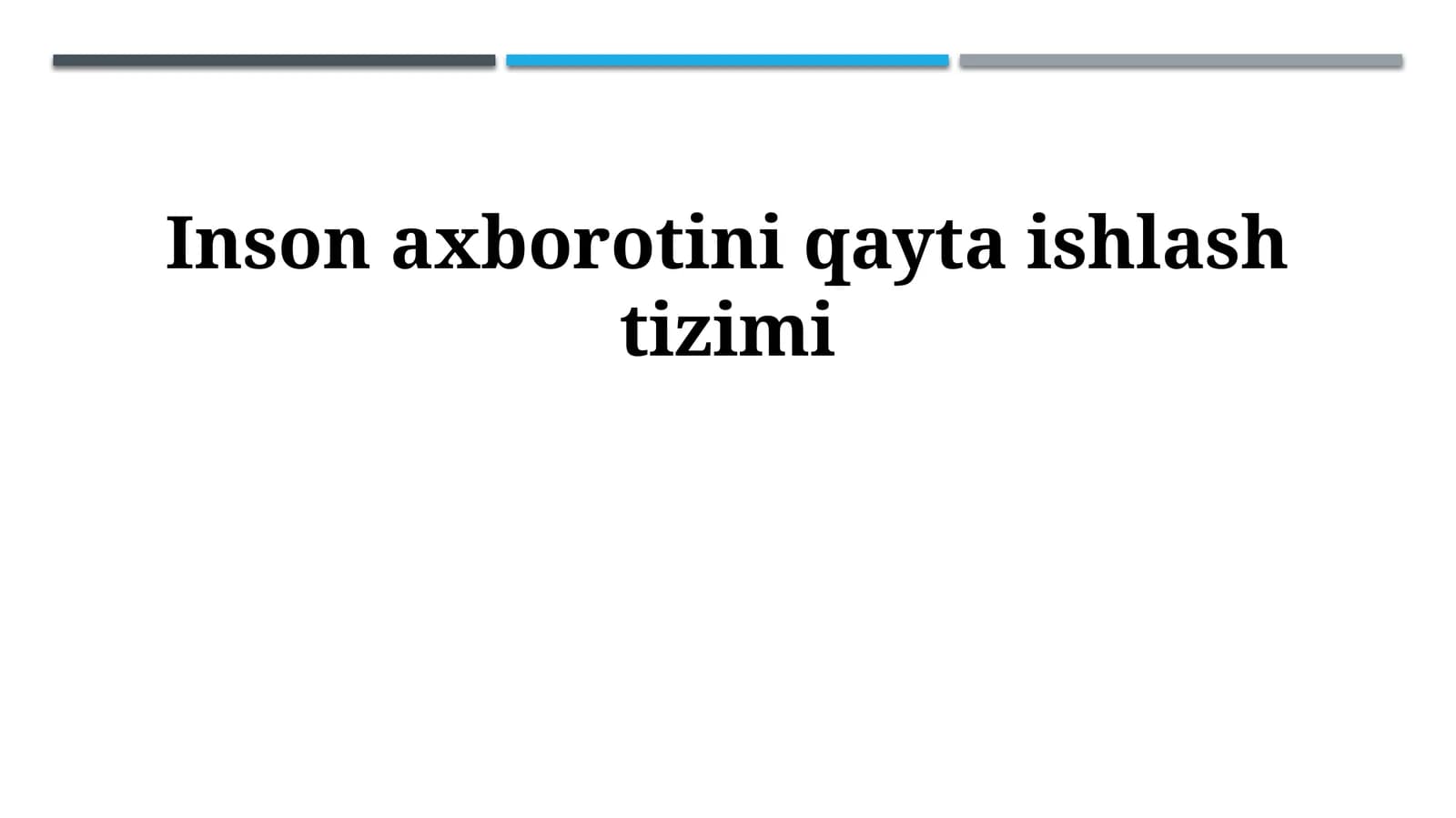 Inson axborotini qayta ishlash tizimi