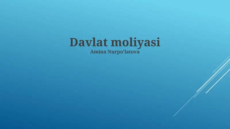 Davlat moliyasi