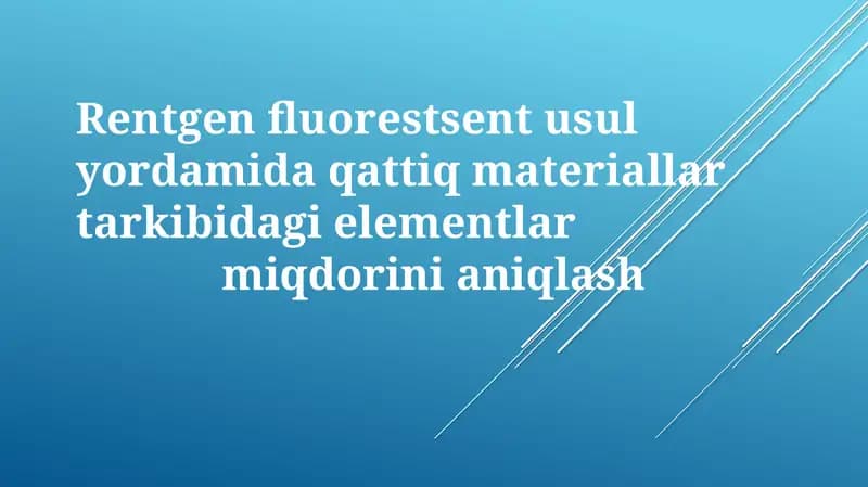 Rentgen-fluoressensiya tahlili