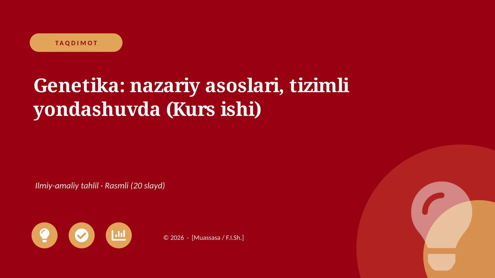 Genetika: nazariy asoslari, tizimli yondashuvda (Kurs ishi)