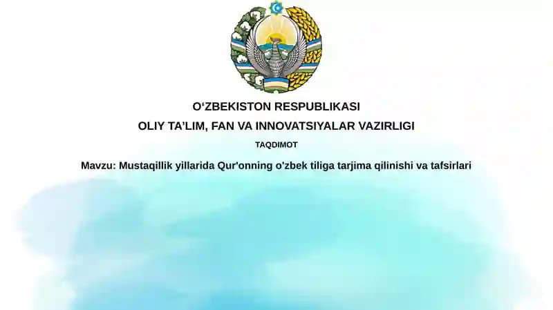 MustaqillikyillaridaQur'onningo'zbektiligatarjimaqilinishi