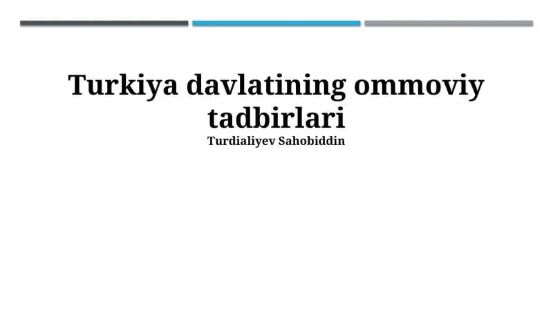 Turkiya davlatining ommoviy tadbirlari