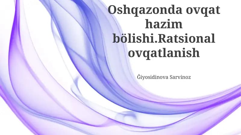 Oshqozonda ovqat hazm bo'lishi