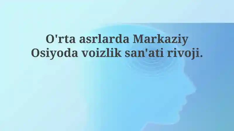 Markaziy Osiyoda Hikoyachilik