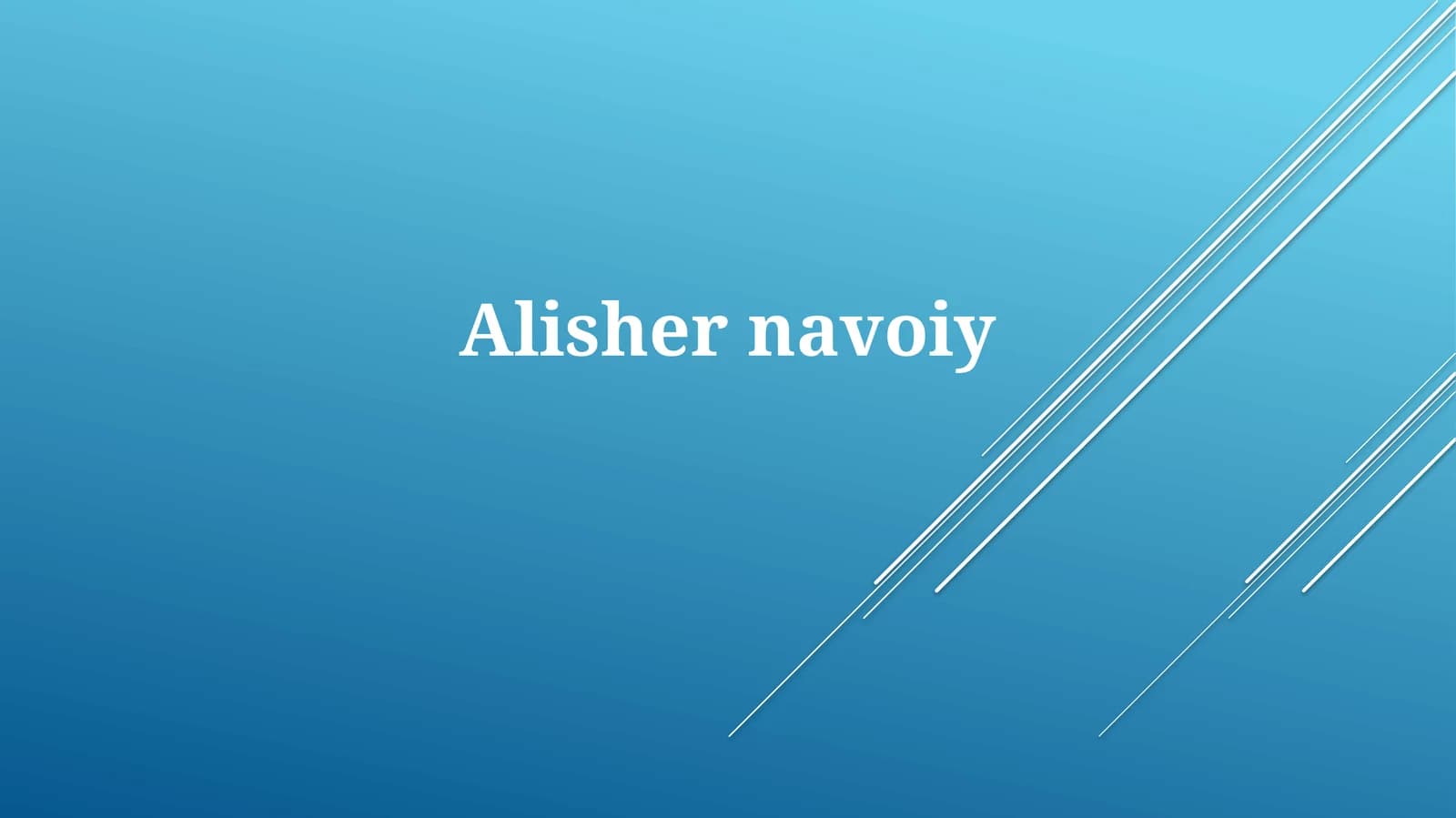 Alishernavoiy