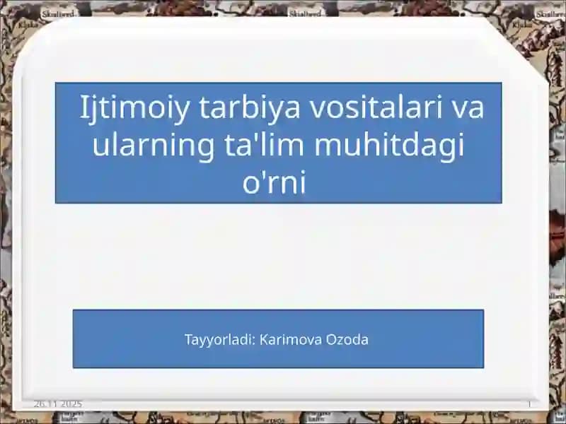 Tarbiya ijtimoiy hodisa