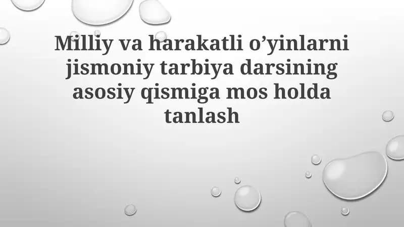 O'yinlarni Tanlash Mezonlari