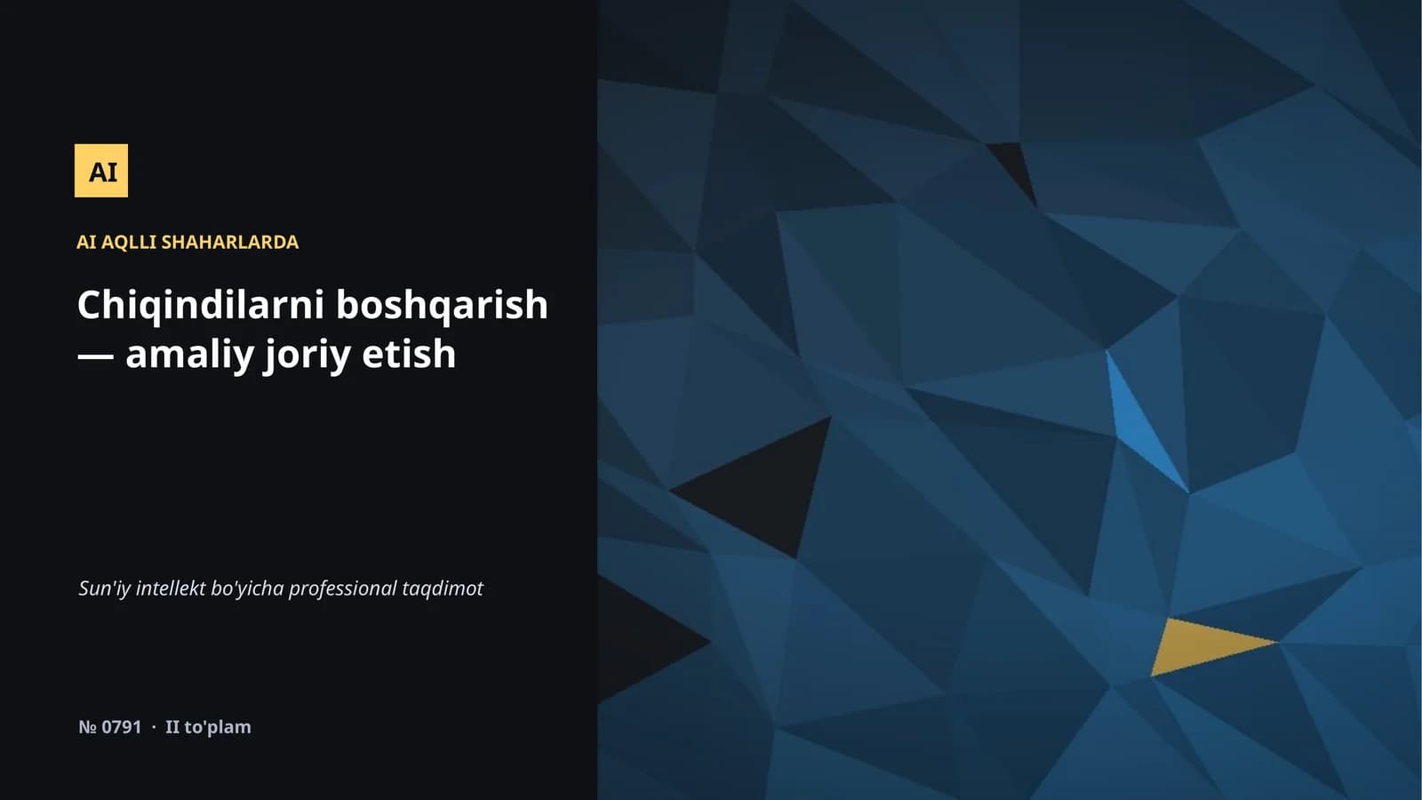 AI AQLLI SHAHARLARDA