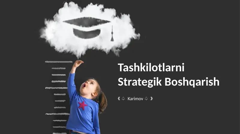 Tashkilotlarni Strategik Boshqarish