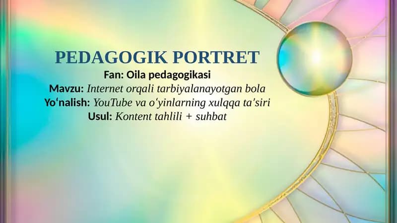 PEDAGOGIK PORTRET