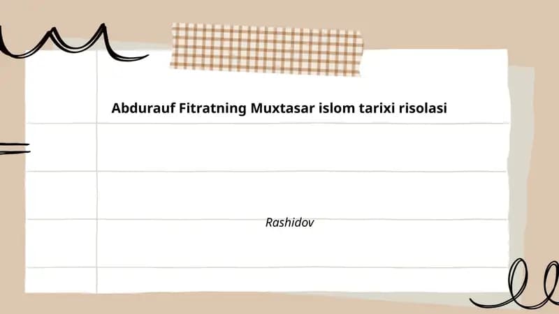 Muxtasar islom tarixi risolasi