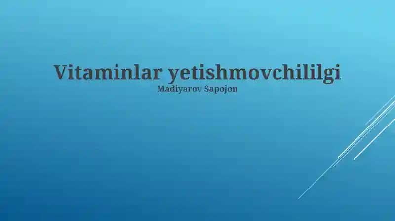 Vitaminlar yetishmovchililgi