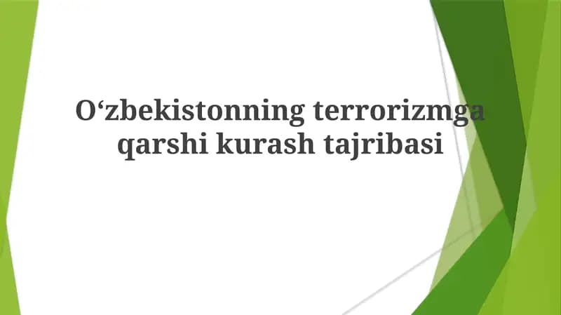 O‘zbekistonning terrorizmga qarshi kurash tajribasi