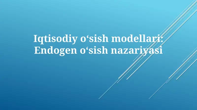 Endogen o'sish nazariyasi